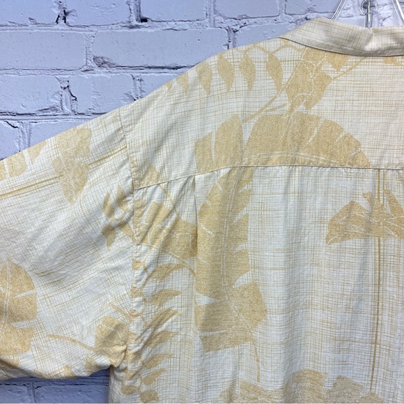 Tommy Bahama Short Sleeve Button Up Silk Hawaiian Shirt Golden Yellow Sz XL - Picture 12 of 16